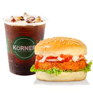 Combo Burger Crispy Chicken + Iced Americano